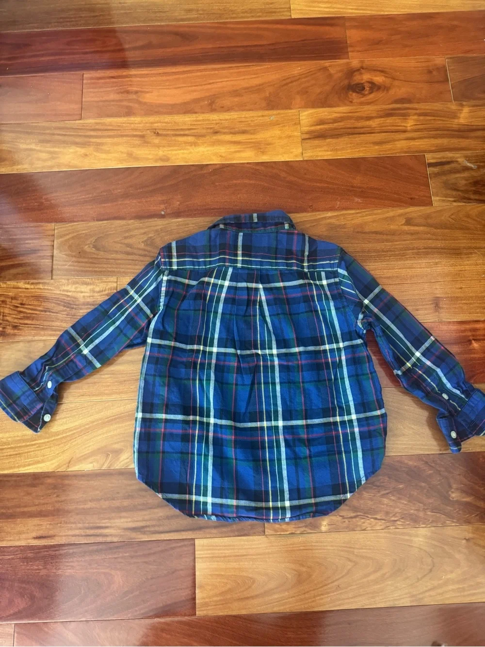 Ralph Lauren Navy & Green Plaid Button-Down Shirt for Kids